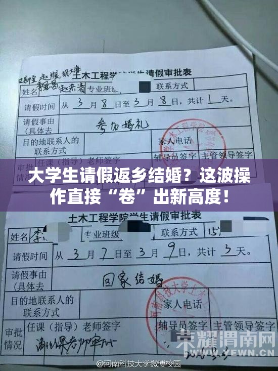 大学生请假返乡结婚？这波操作直接“卷”出新高度！